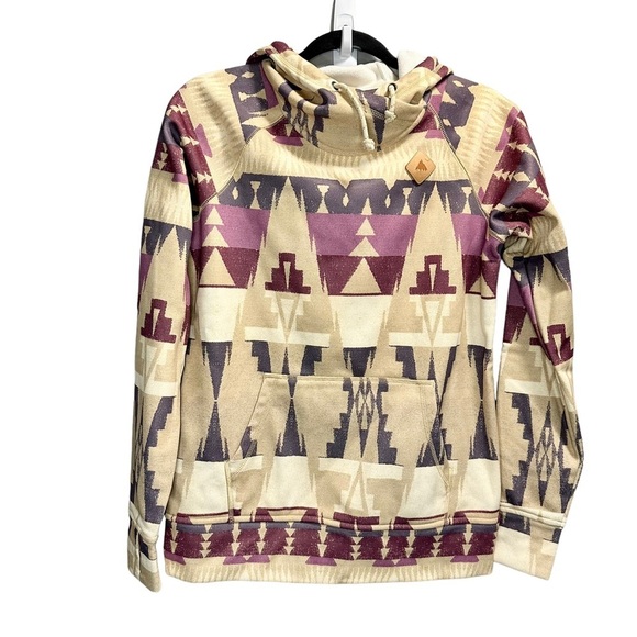 Burton Heron Southwest Aztec Pullover Hoodie Sweatshirt - Picture 3 of 6